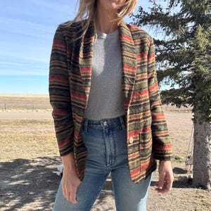 Vintage 90s Earthtone 90s Southwestern Soft Blazer