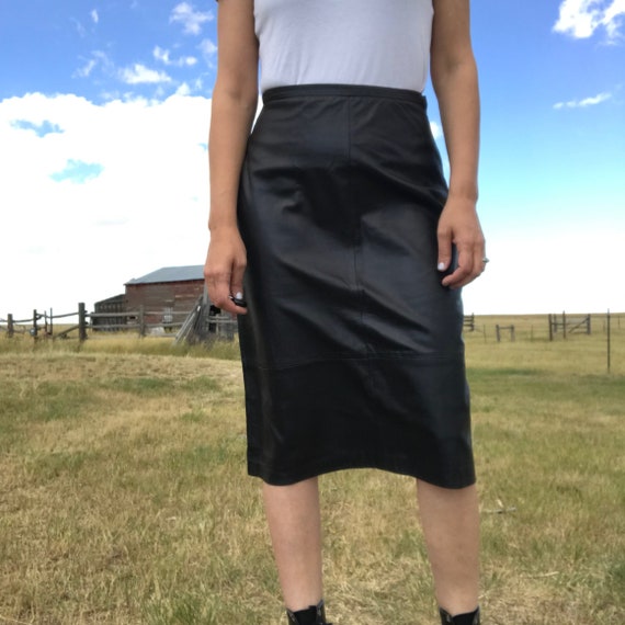 Vintage 80s Lancetti Maglieria Donna Black Leather