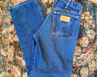 Vintage Wrangler Blaue hohe Taille 5 Tasche Western Jeans W28 L29
