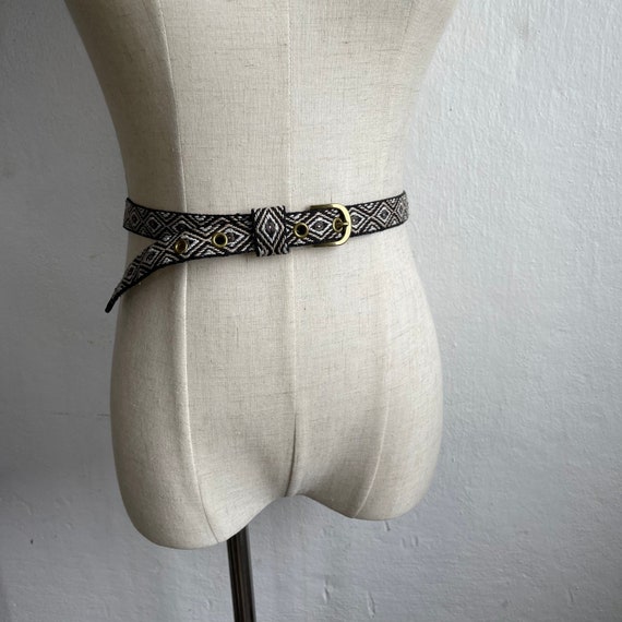 Vintage Black & Grey Southwestern Fabric Belt - Etsy display picture 2
