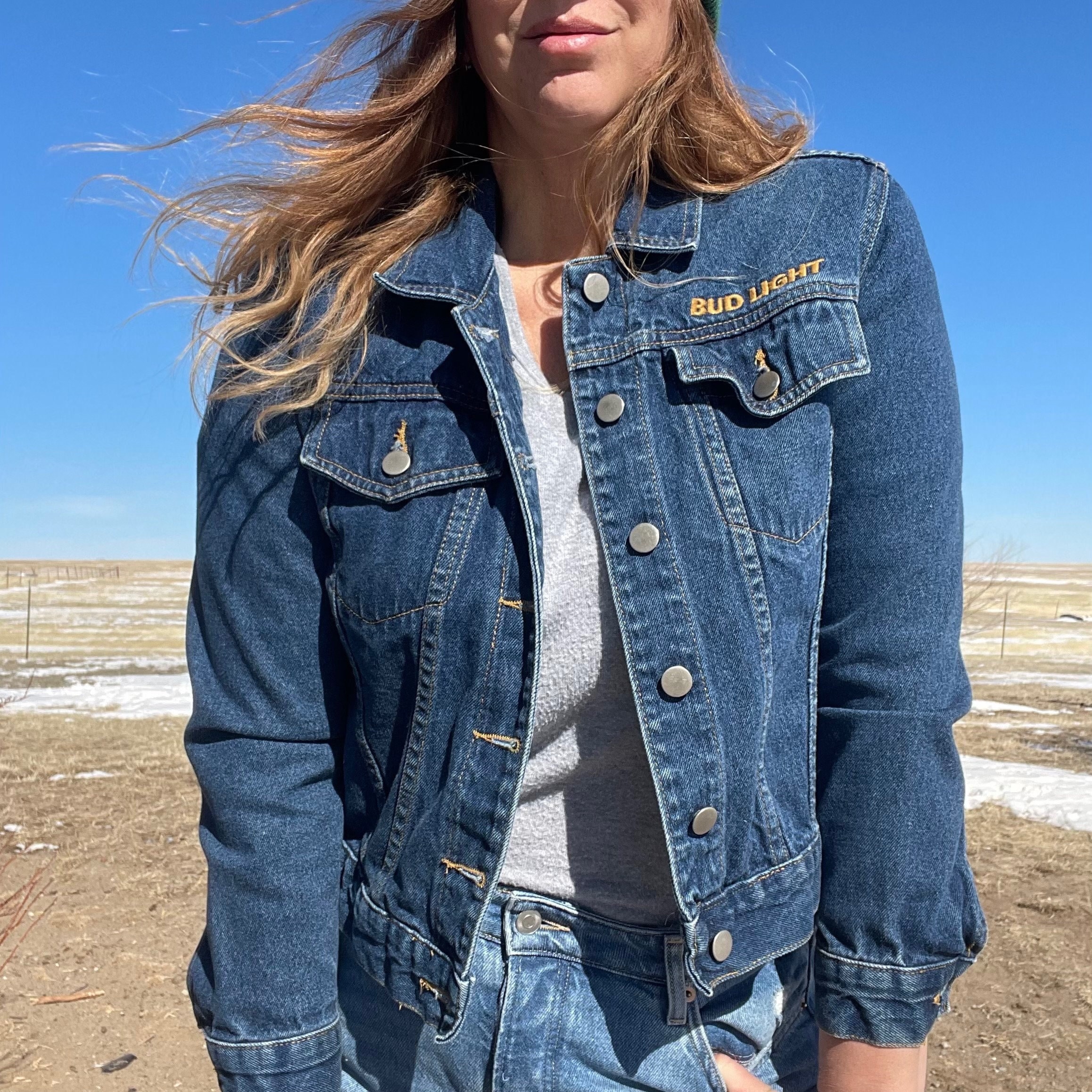 Vintage Bud Light Blue Denim Jean Jacket Etsy UK