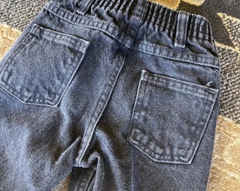 Vintage Little BB Unisex Black High Waist Western Jeans Kids Size 7