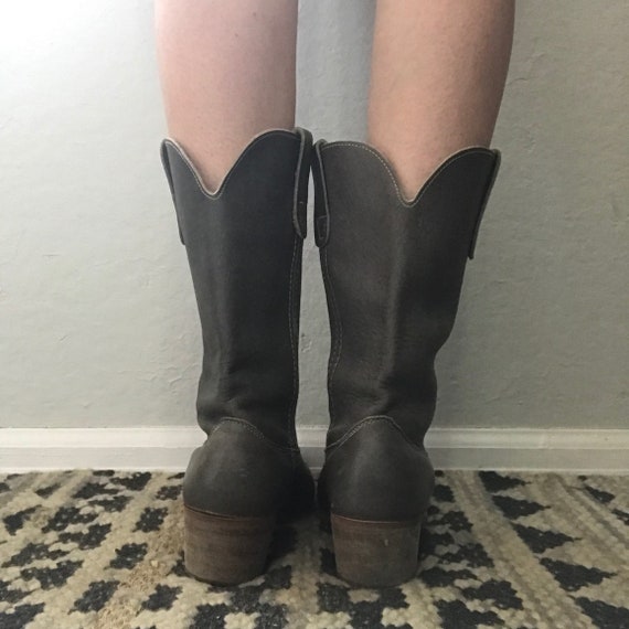 Vintage 90s Grey Cowgirl Boots - image 5