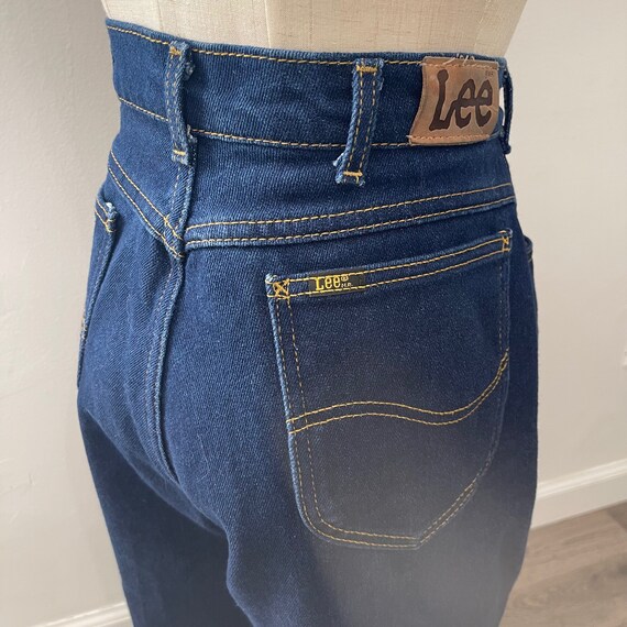 Vintage Dark Blue High Waist Stretch Lee Jeans Size 33 X 28 