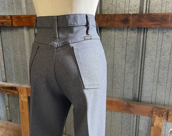 Vintage Western Gray Wrangler Poly Trousers Size 32 x 31
