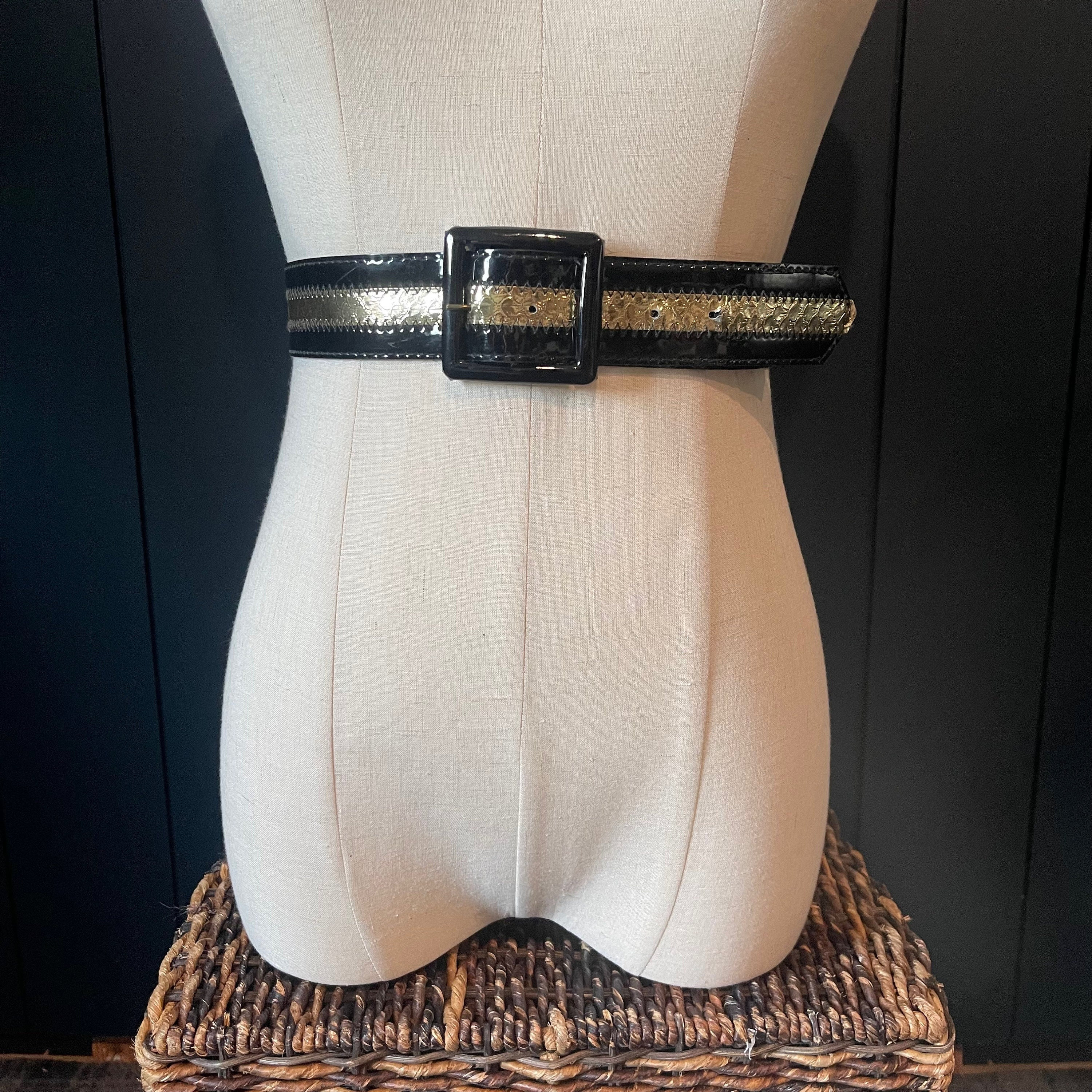 Mirror Mirror X BB West Black Patent Leather Belt With 