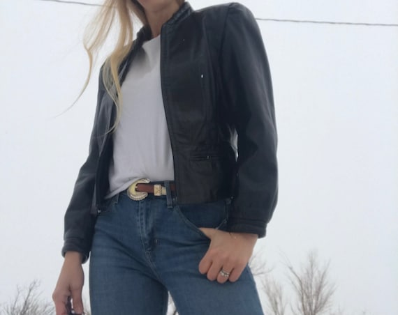 Vintage 80s Black Leather Jacket