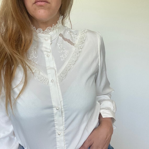 Vintage high neck blouse sale