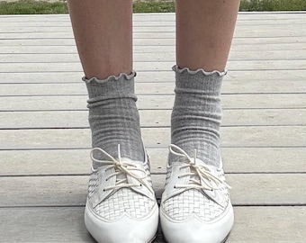 Vintage 80s Joan & David White Woven Wing Tip Oxfords EUR 38/Women's 7