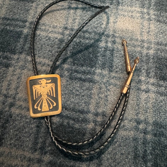 Vintage Solid Copper Thunderbird Bolo Western Tie - image 7