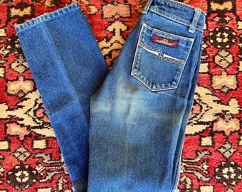 Jeans Jordache Iconic azul oscuro vintage de los años 70. Cintura 24, tiro 29.