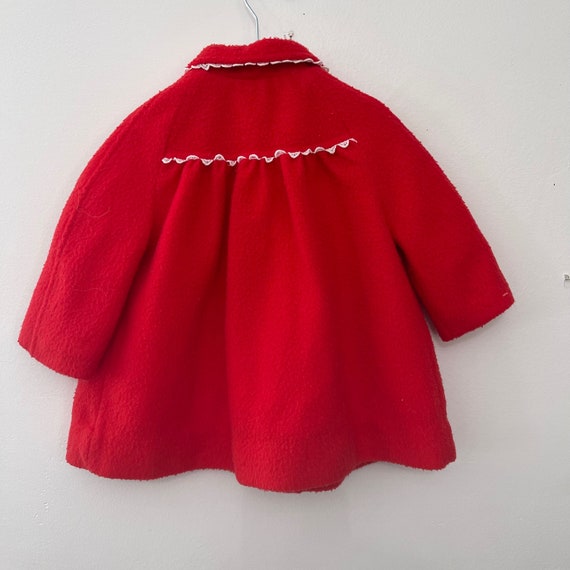 Vintage 50s Little BB Baby Girls Red Swing Coat w… - image 5