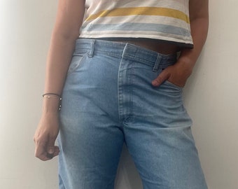 Vintage Light Blue High Waist Retro Wranglers Size 38 x 28.5