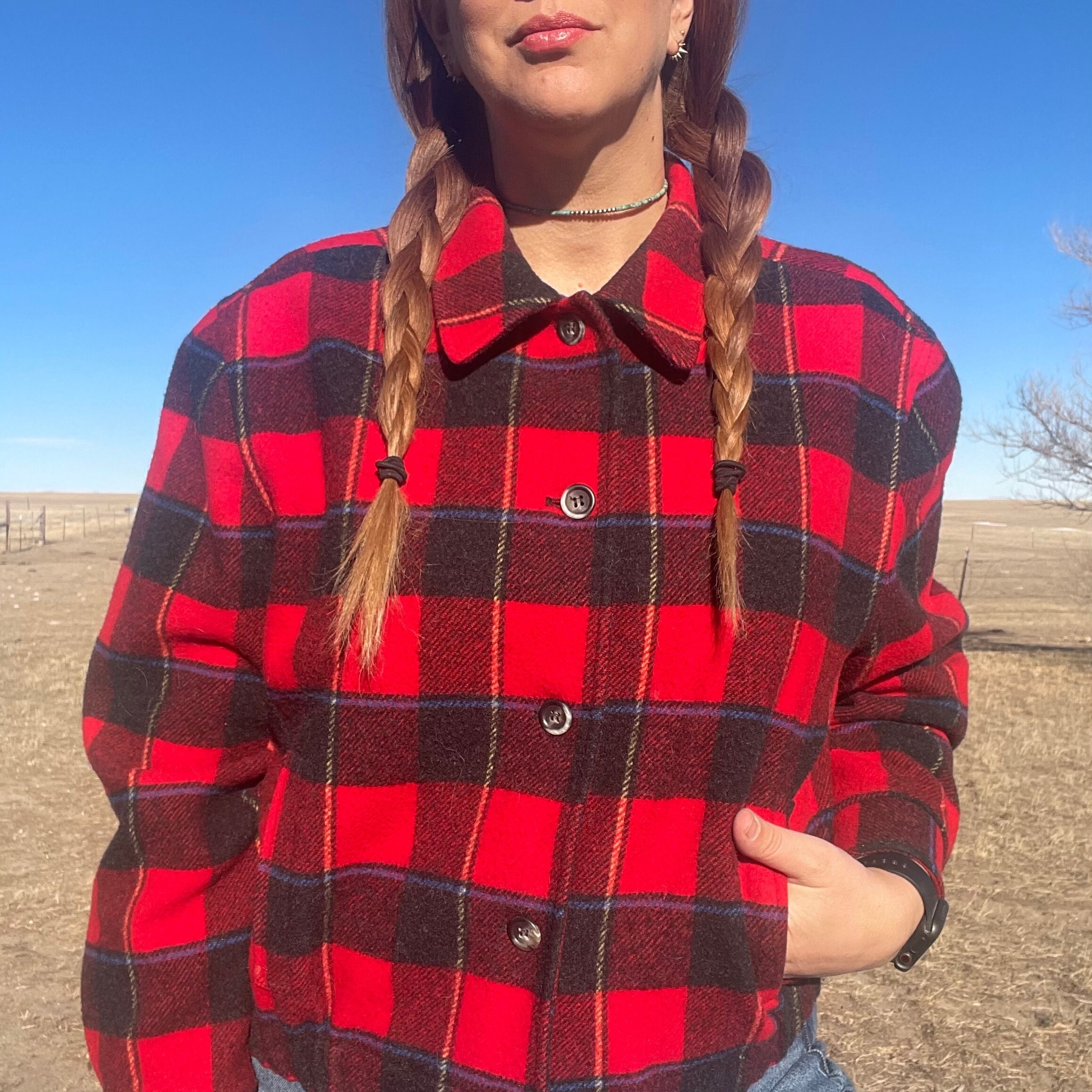 Women's buffalo plaid pullover hotsell