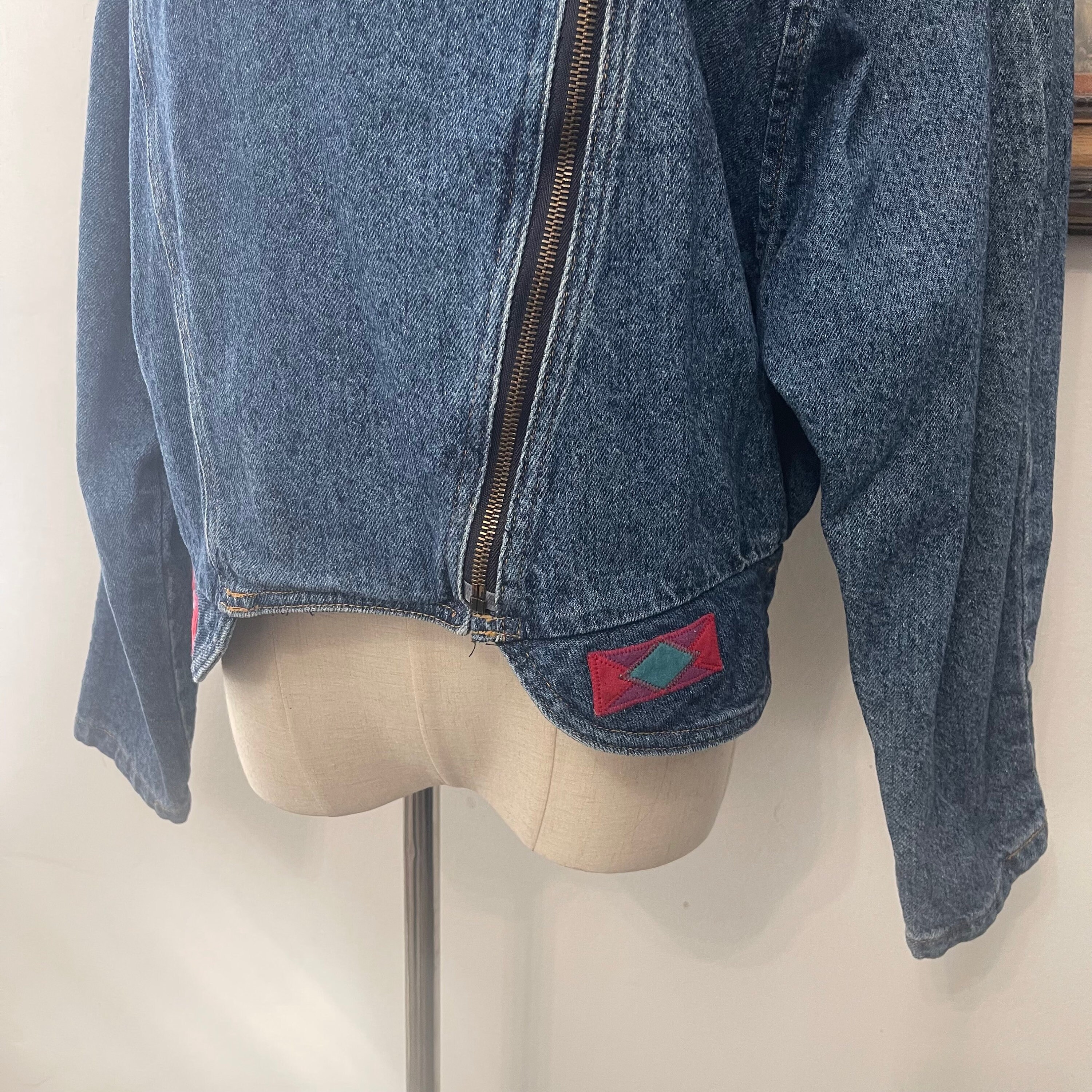 Vintage Pioneer Wear Denim Jacket With Southwestern Design Vintage Pioneer Wear Denim Jacket With Southwestern Design