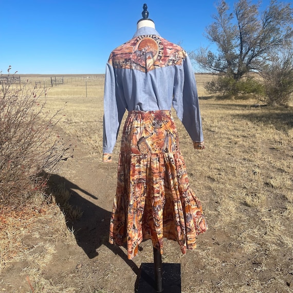 Vintage Two-Piece Southwestern Blouse and Circle … - image 2