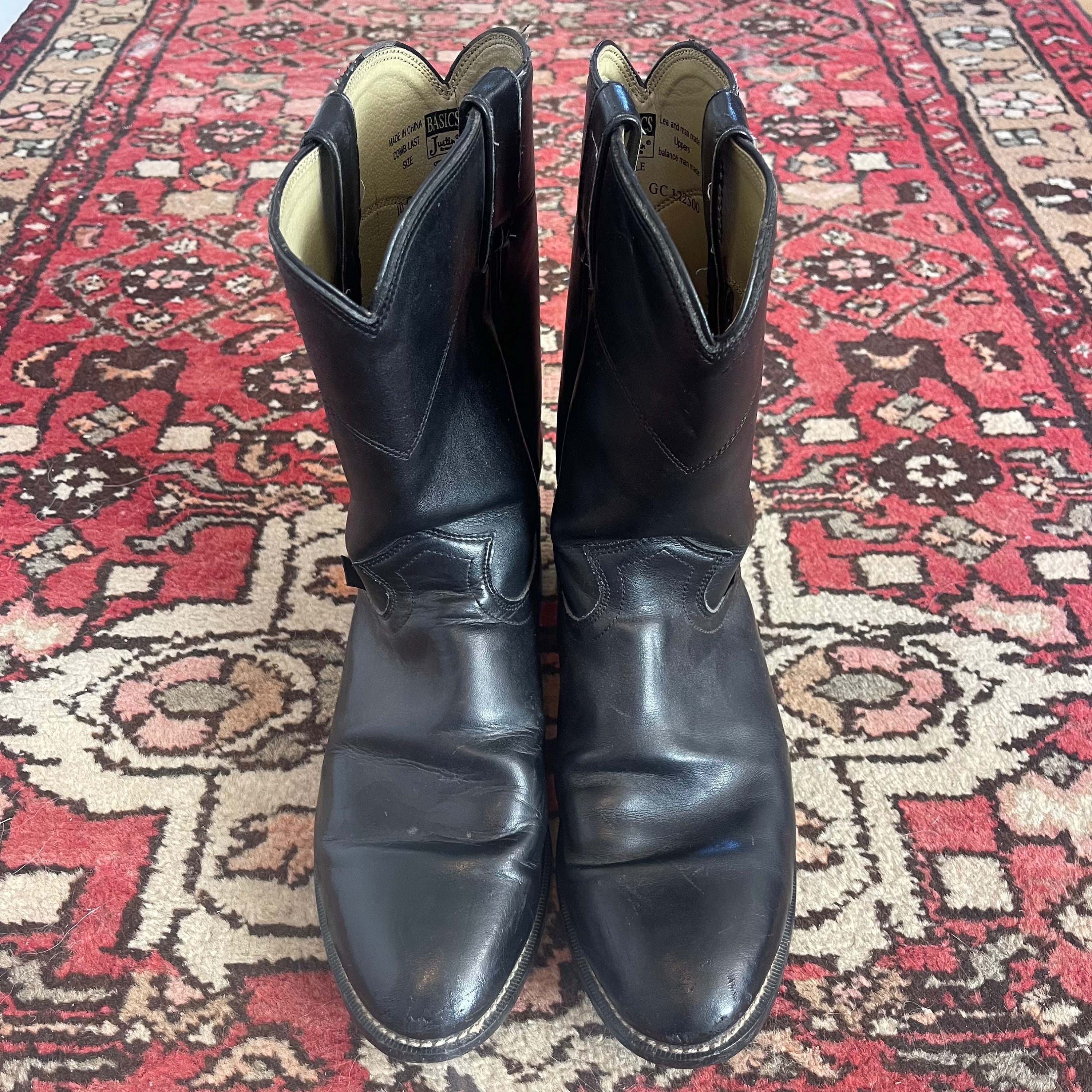 Vintage Black Round Toe Pull on Roper Boots Mens Size 10D - Etsy