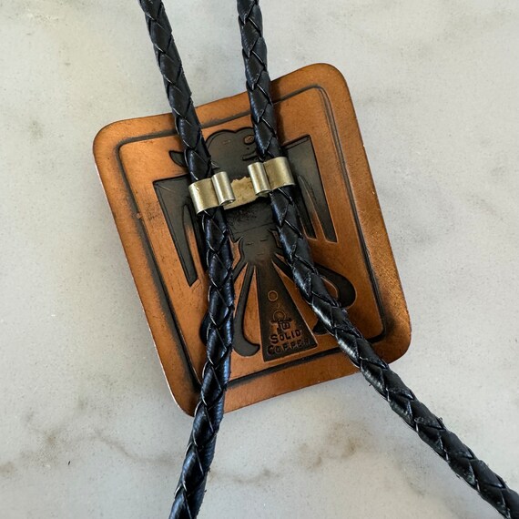 Vintage Solid Copper Thunderbird Bolo Western Tie - image 4