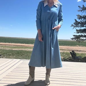 Denim Prairie Dress - Etsy Denim Prairie Dress - Etsy
