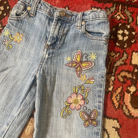 Vintage Little BB Toddler Girls Butterfly Jeans S… - image 1