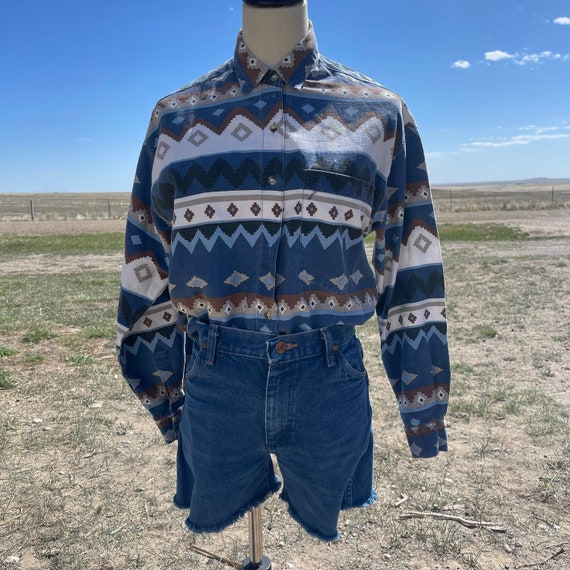 Vintage Southwestern Print Button Front Shirt - image 3