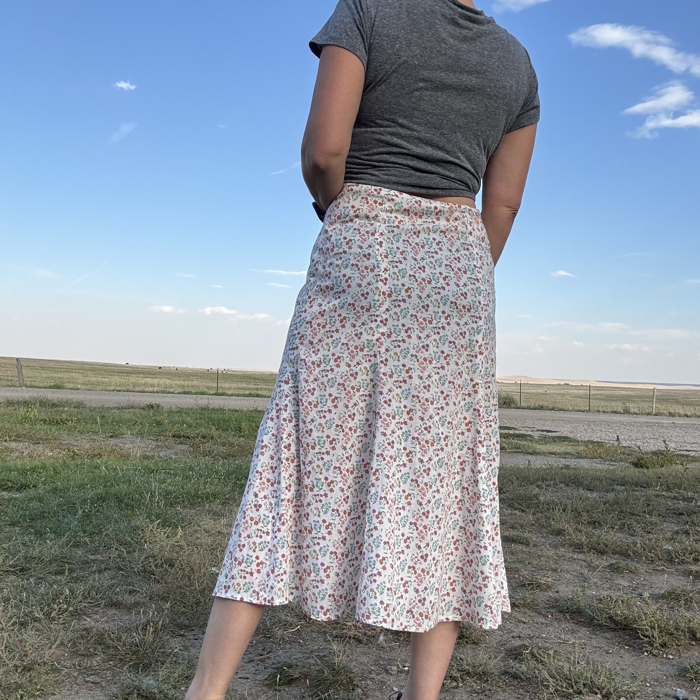 Vintage White & Pink Floral Skirt - Etsy
