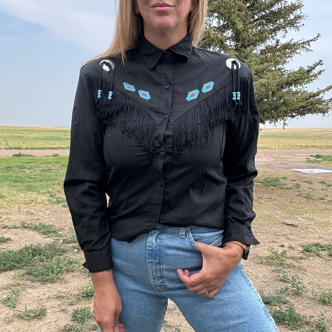 Fringed Blouse - Black