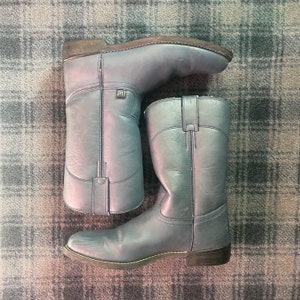 Vintage Blue Round Toe Pull on Roper Boots Womens Size 8.5
