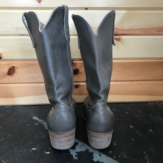 Vintage 90s Grey Cowgirl Boots - image 9