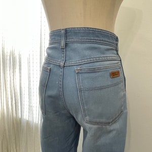 Vintage 70s Light Blue Distressed Denim Size 32 x 30.5