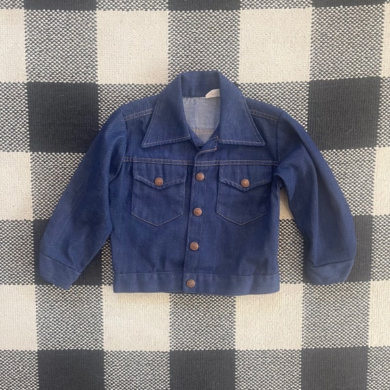 Vintage Little BB Boys Dark Denim Western Jean Ja… - image 1