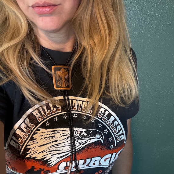 Vintage Solid Copper Thunderbird Bolo Western Tie - image 1