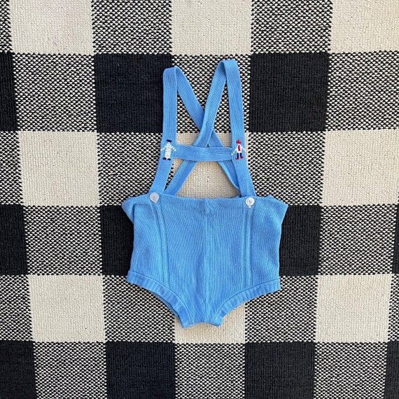 Vintage Little BB Baby Blue Suspender Knit Shorts wit… Gem