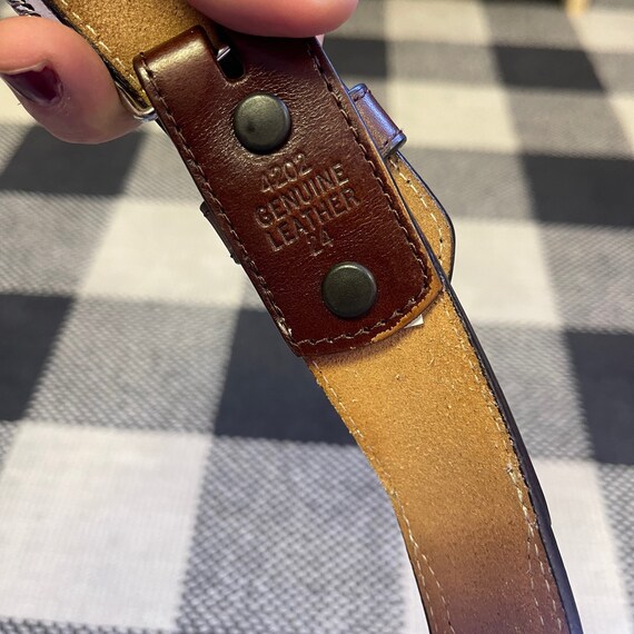 Vintage Little BB Kids Brown Leather Tooled Weste… - image 3