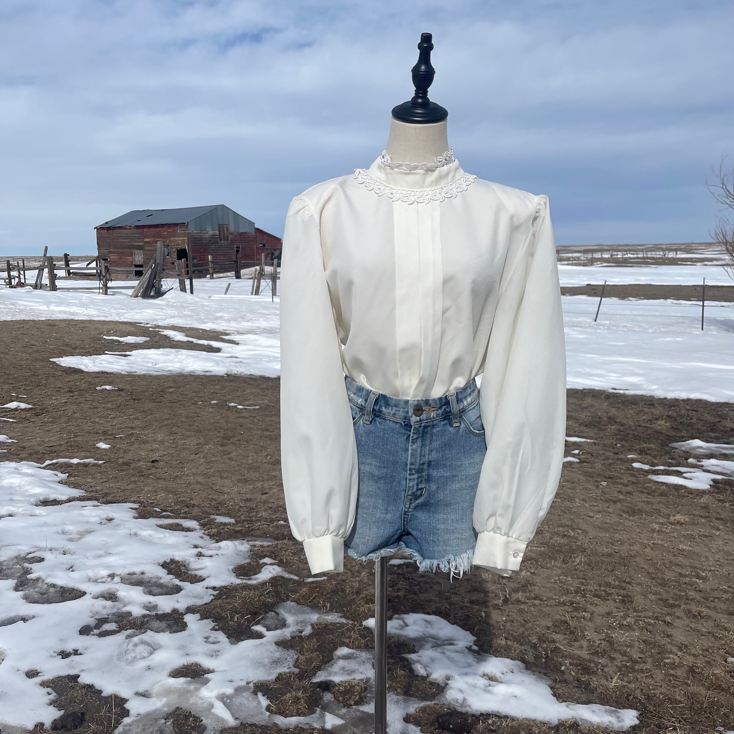 Pintuck Lace Blouse - Etsy