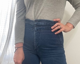Vintage Dark Blue Ms Rocky Mountain Bareback Western Jeans Size 30 x 34