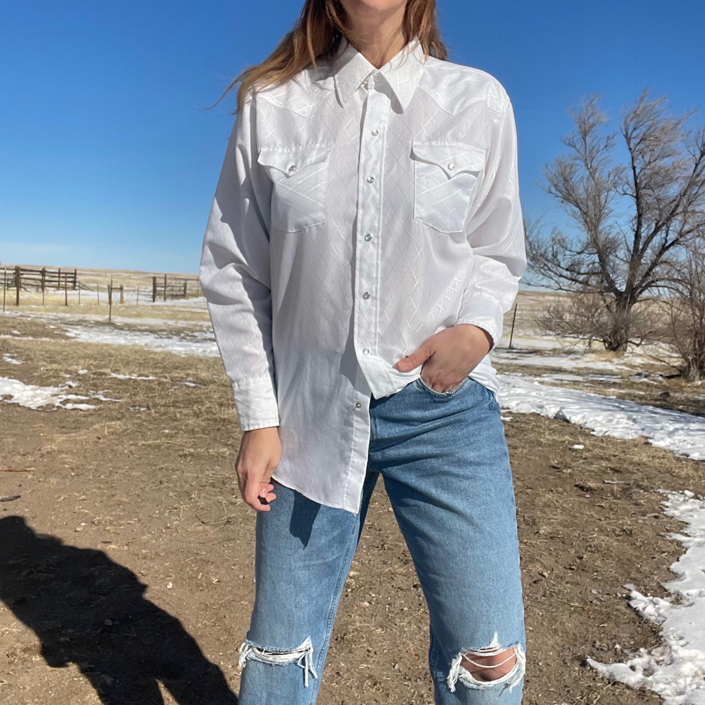 Vintage White Panhandle Slim Fancy Mens 
