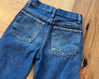 Vintage Little BB Kids Wrangler Blue High Waist Western Jeans Size 14