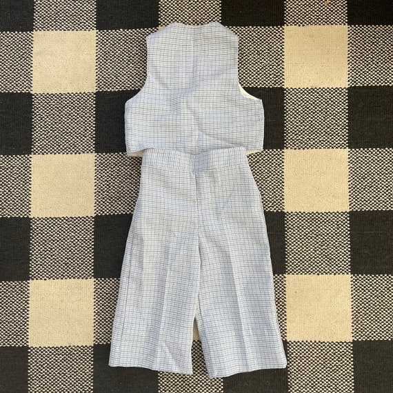 Vintage Little BB Boys Two-Piece Check Plaid Vest… - image 2