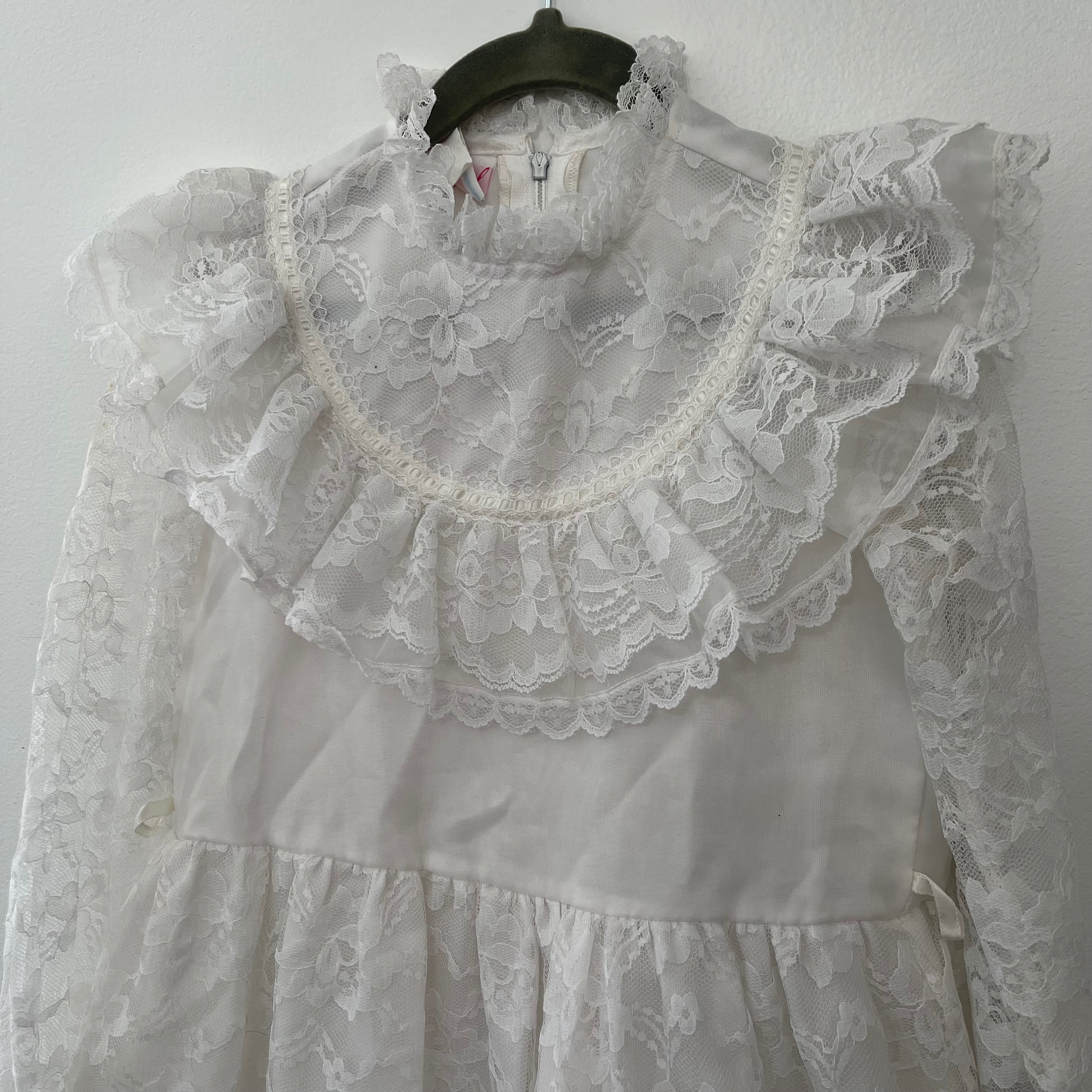 Robe Fille Vintage Little World Taille 6-8 Ans - Rose - Manches Courtes - Occasion Très Bon état