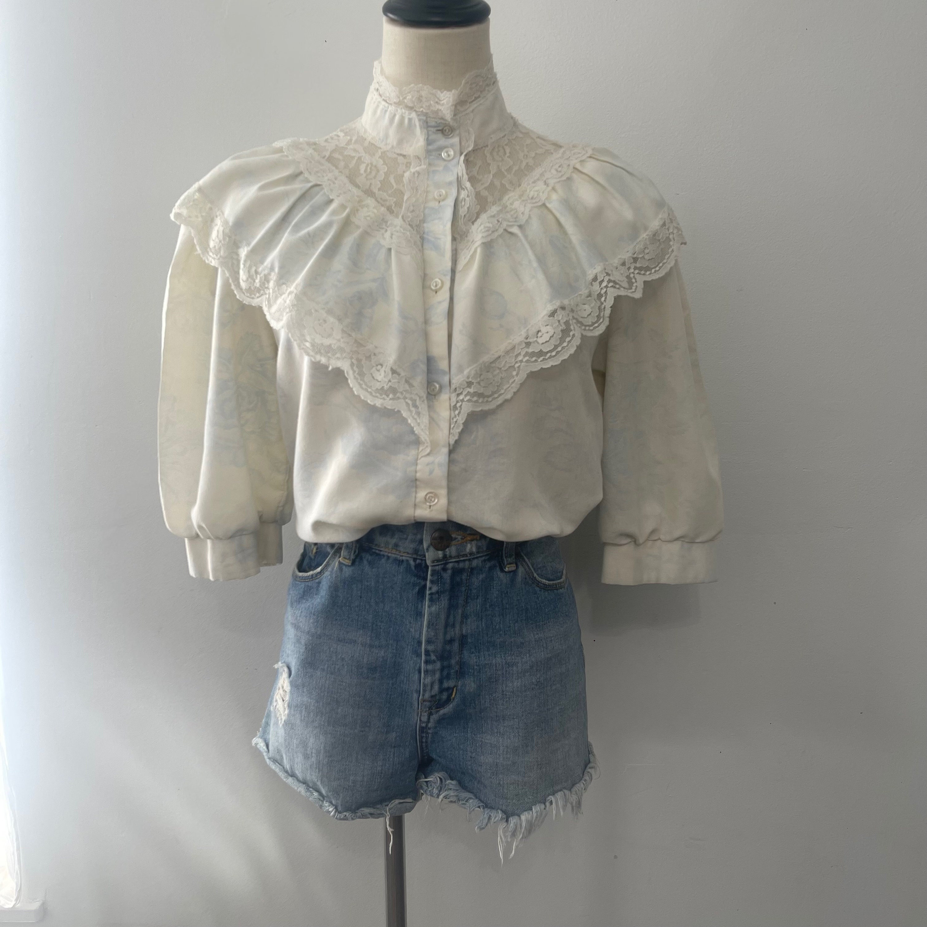 old fashioned high neck blouse