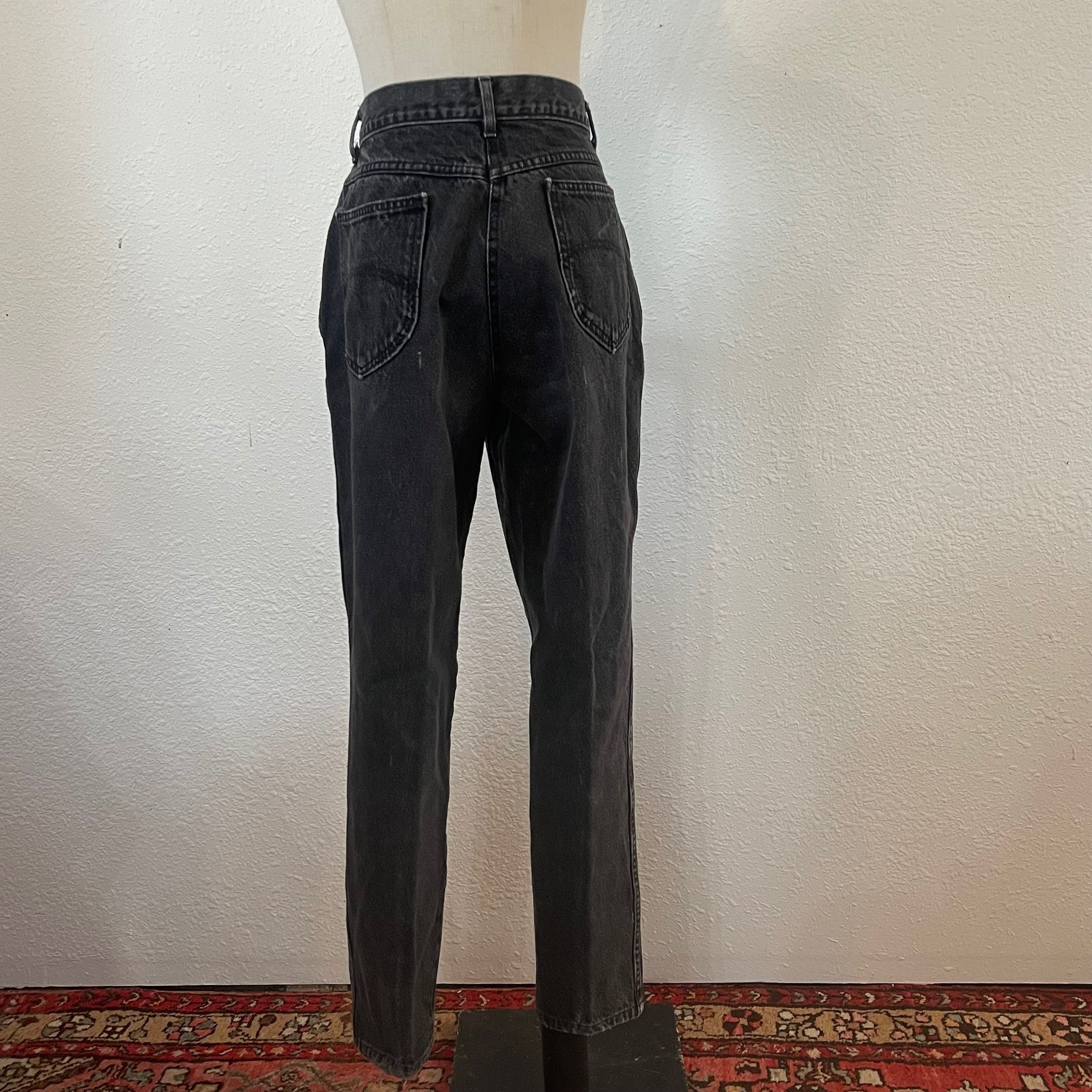 Vintage Black Chic 5 Pockets High Waist Jeans Size 26 X 27