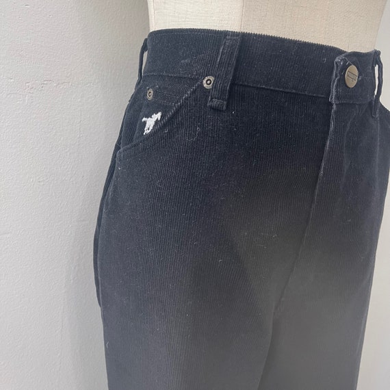 Vintage Wrangler Black Corduroy 5 Pocket Jeans Si… - image 2