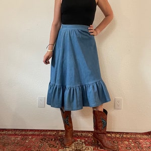 Long blue jean skirts 1940s sales