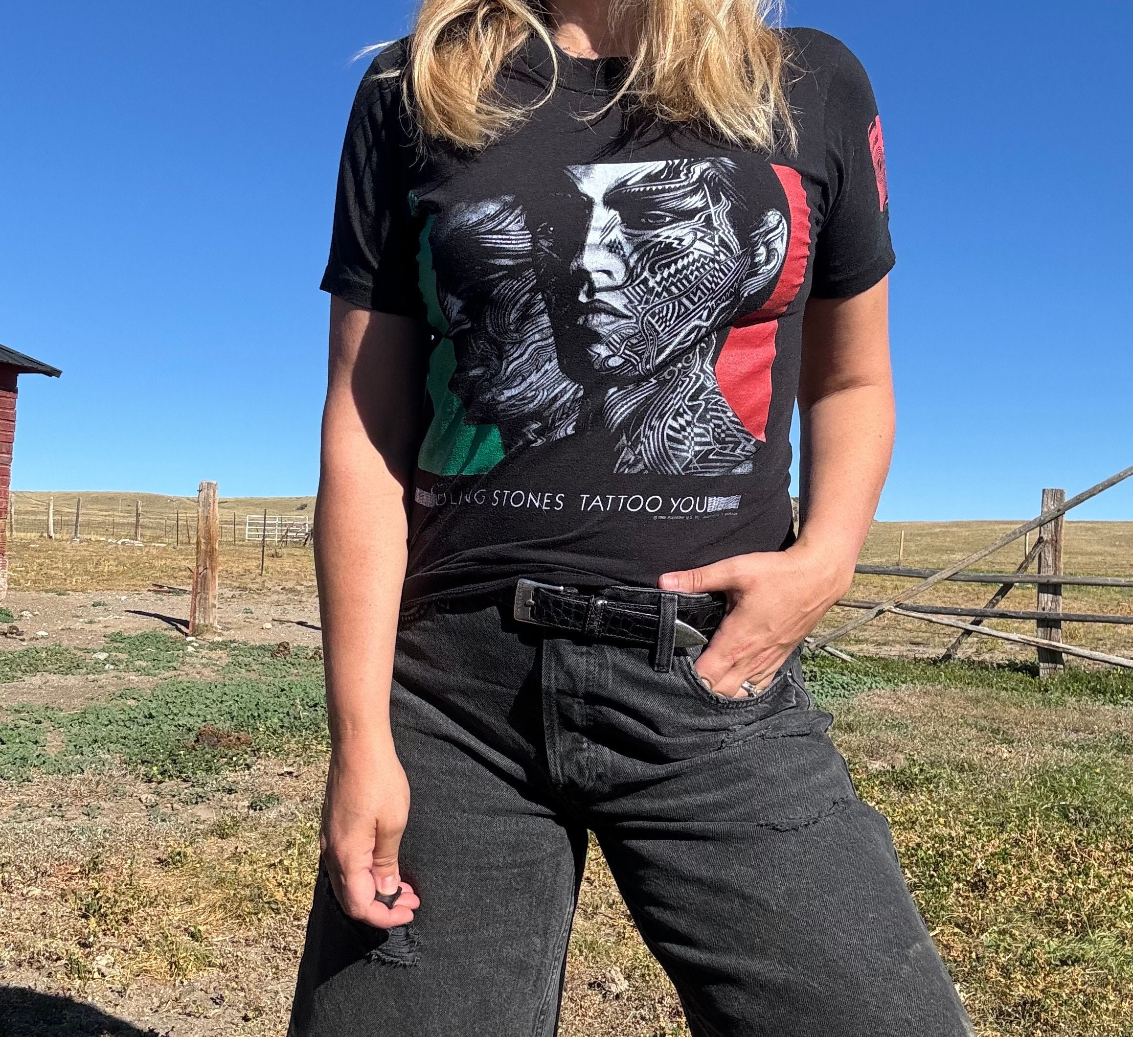 ROLLING STONES 1989年ツアーTシャツ Lサイズ 激レア Rolling Stones 1989年製ローリングストーンズ アートT