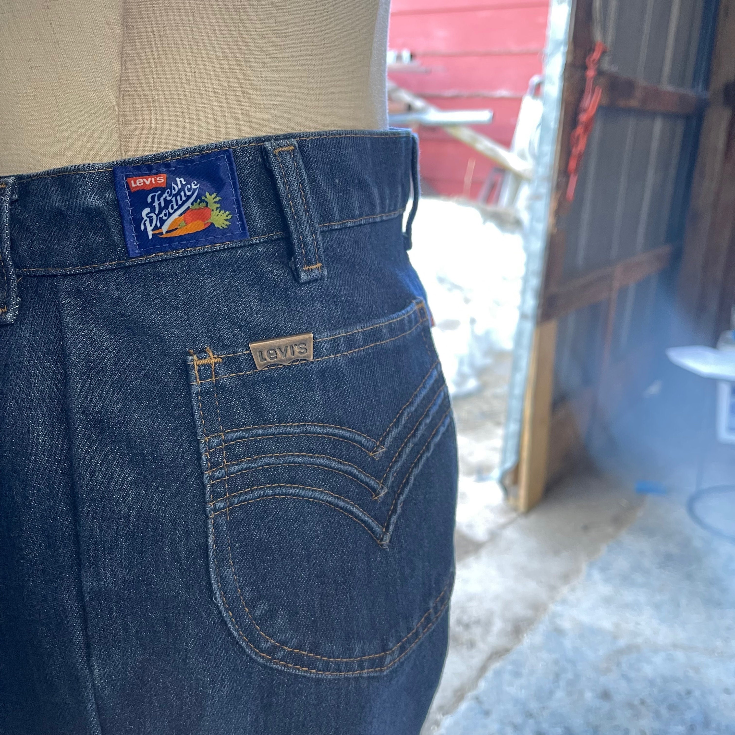 Vintage 70s Levi's Orange Tab Fresh Produce Bell Bottom - Etsy