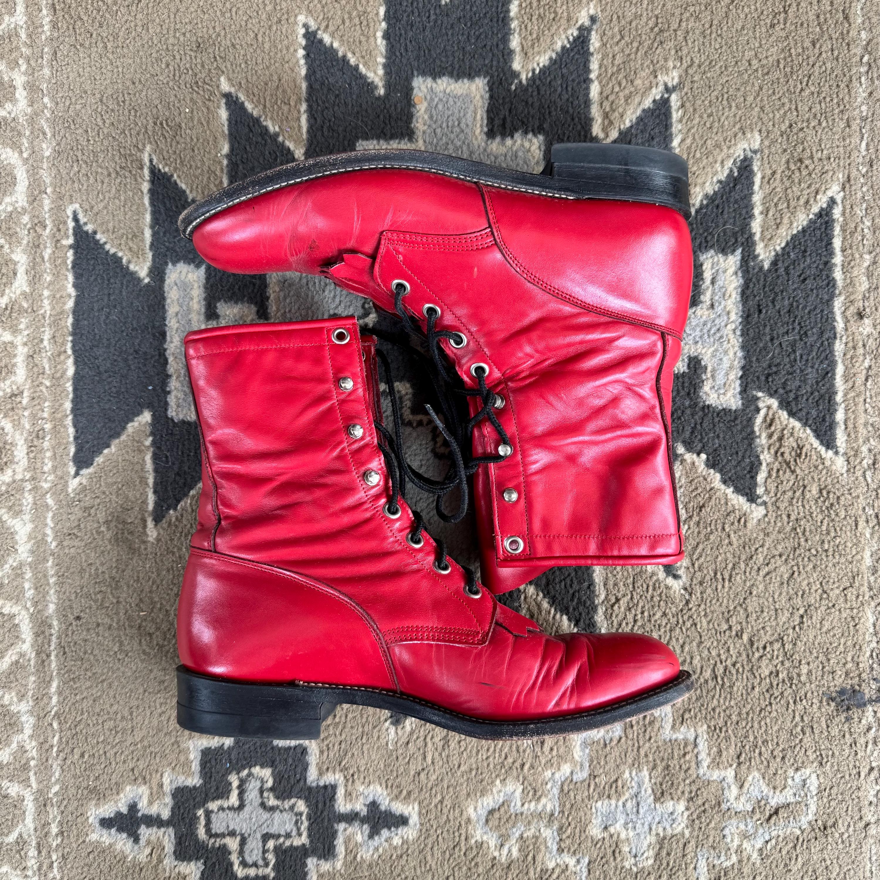Red Roper Justins - Etsy