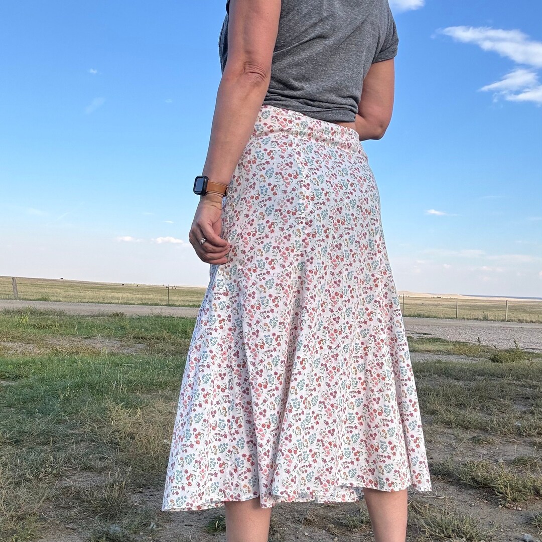 Vintage White & Pink Floral Skirt - Etsy