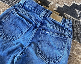 Vintage Little BB Girls Blue High Waist Lee Jeans Girls Size 12