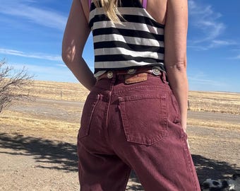 Vintage Levis 521 Made in USA Plum Jeans W31 L30.5